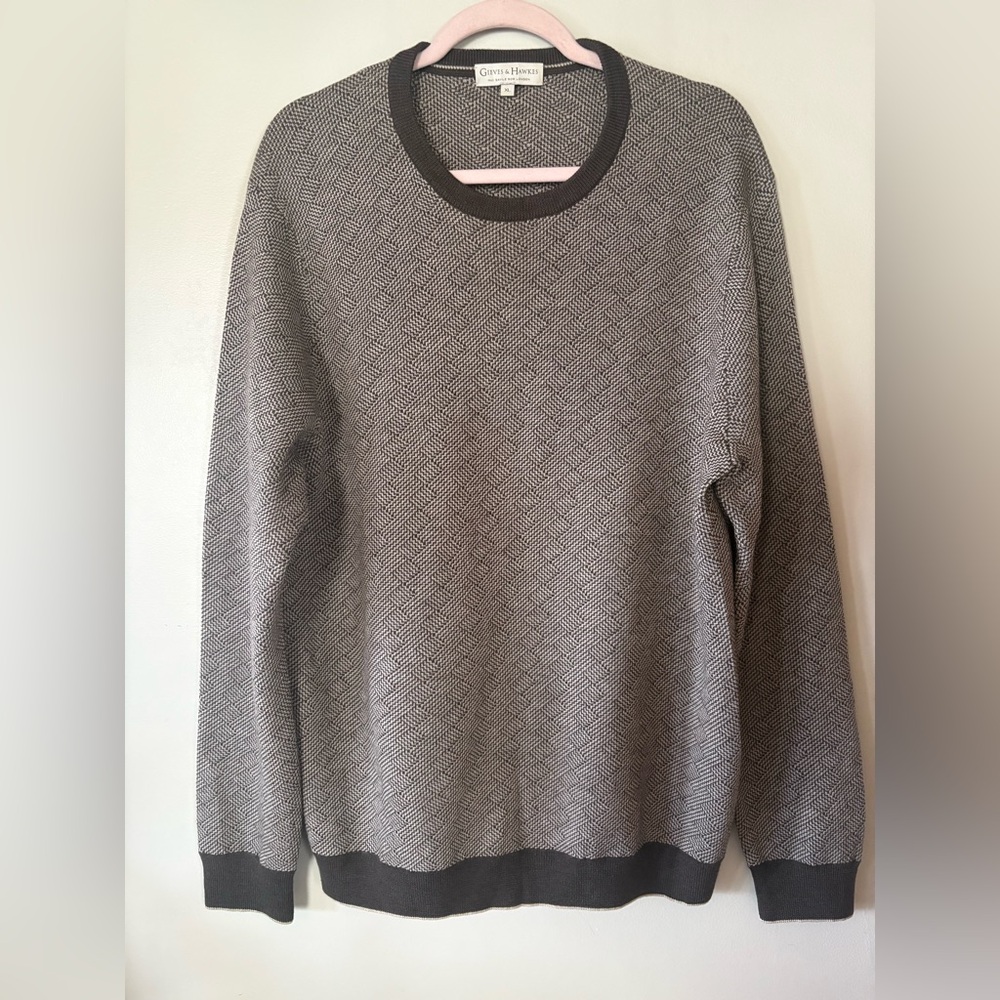 Gieves & Hawkes Men's Wool Sweater Size XL Quiet Luxury Preppy Classic  Academia